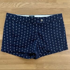 J. Crew Navy and White Anchor Print Women's Shorts size 4